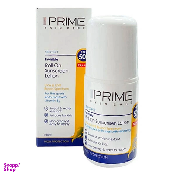رول ضد آفتاب پریم مدل Spoert Invisible Roll-On حجم 50 میلی لیتر
