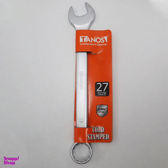 آچار یکسر تخت و یکسر رینگی تانوس مدل SMT-TAKHT RING-27MM-TANOS سایز 27 میلی متر