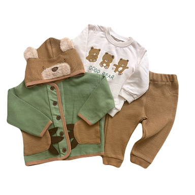 ست سه تکه نوزاد مدل خرسی کد 3030