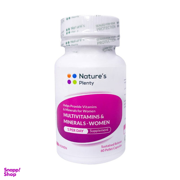 پک مولتی ویتامین و مینرال بانوان و کپسول آیرون پلاس ویتامین C نیچرز پلنتی و قرص ویتامین دی 1000 واحد هلث اید مجموعه 3 عددی
