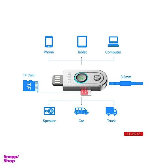 دانگل بلوتوث USB ارلدام مدل 3IN1 BR13