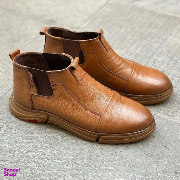 نیم بوت مردانه مدل S3 رنگ گردویی