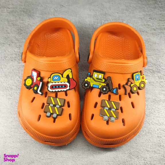 صندل بچگانه زیتون طرح کراکس مدل تراکتور رنگ نارنجی