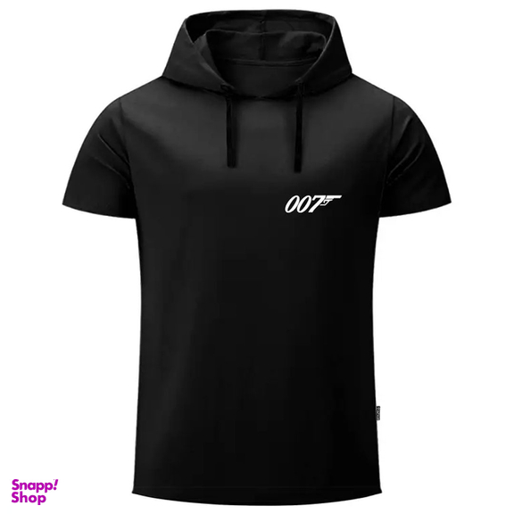 تیشرت کلاه دار آستین کوتاه مردانه به رسم مدل جیمز باند 1237