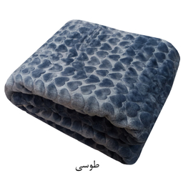 پتو دو نفره نرمینه بافت مدل نگین طرح قلبی سایز 215x235 سانتی متر