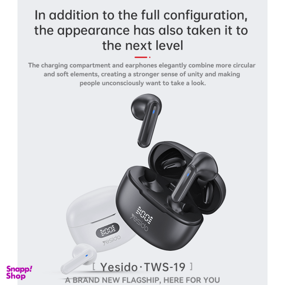 ایرفون بی سیم بلوتوثی یسیدو مدل TWS19 ENC