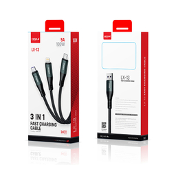 کابل تبدیل USB به لایتنینگ / USB-C / MicroUSB هیسکا مدل LX-13 طول 1.4 متر