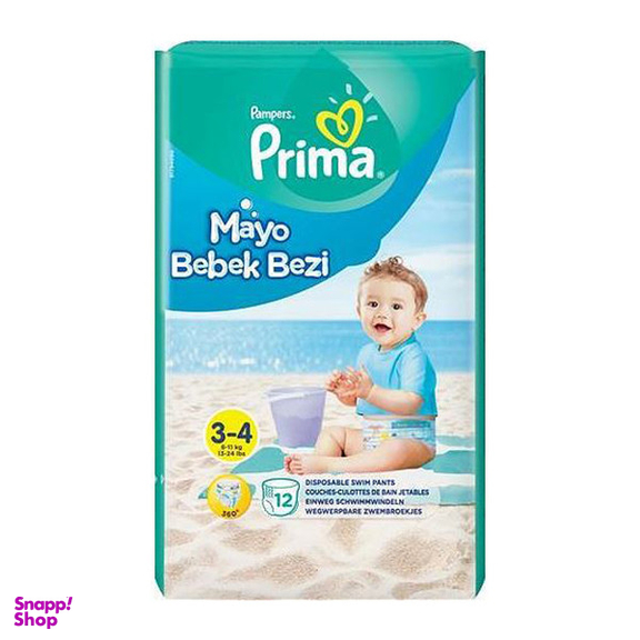 پوشک کودک پریما مدل استخری 898 سایز 4 بسته 12 عددی
