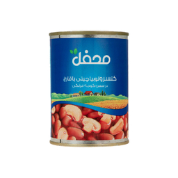 کنسرو لوبیا چیتی با قارچ در سس گوجه فرنگی محفل وزن 380 گرم
