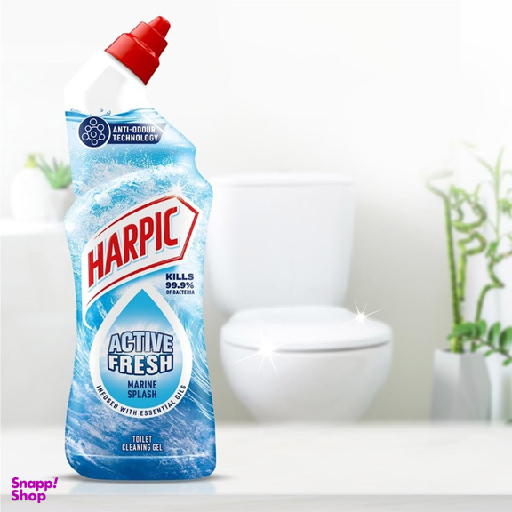 ژل تمیزکننده توالت هارپیک مدل Active Fresh رایحه Marine Splash حجم 750 میلی لیتر
