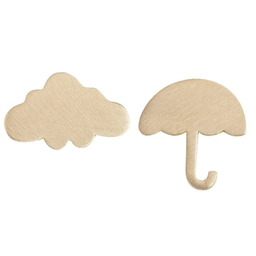 گوشواره میخی طلا 18 عیار زنانه وی وی گلد گالری مدل ابر و چتر 8596