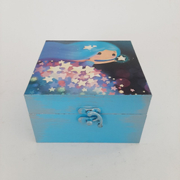 جعبه هدیه چوبی مدل فانتزی طرح دختر رویایی کد SB31