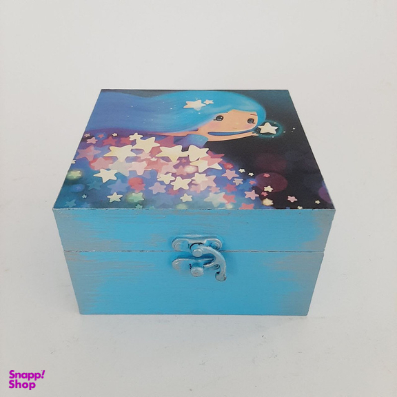 جعبه هدیه چوبی مدل فانتزی طرح دختر رویایی کد SB31