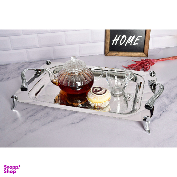 سینی بزرگ استیل پایه دار براق کد 4022