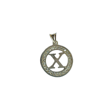 آویز نقره زنانه مدل حرف X کد 112233