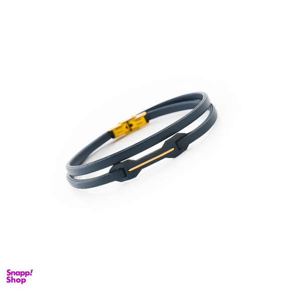 دستبند چرم و طلا 18 عیار مردانه روژا گلد کد 74247