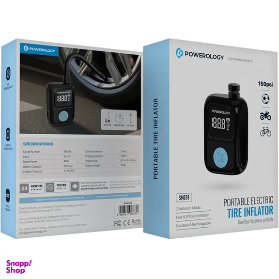 پمپ باد پاورولوژی مدل Powerology Tire Inflator PSM018