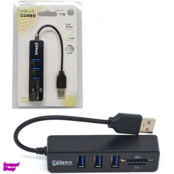 USB هاب و کارت خوان کمبو مدل XP-834