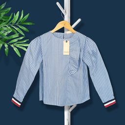 شومیز آستین بلند دخترانه کولزیون طرح حلزونی مدل راه راه