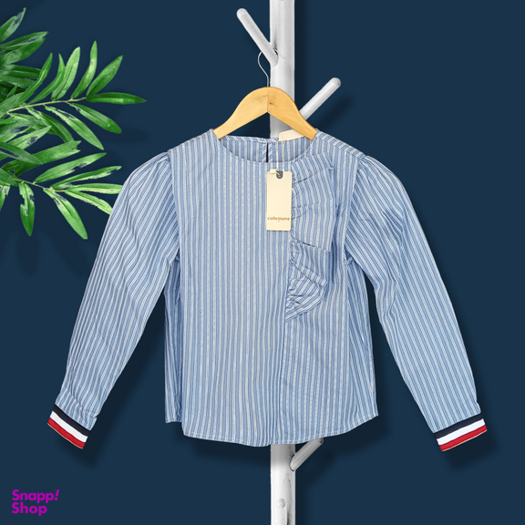 شومیز آستین بلند دخترانه کولزیون طرح حلزونی مدل راه راه