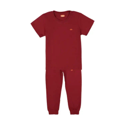 ست تیشرت و شلوار پسرانه مادر مدل راک کد AM-MA411k رنگ زرشکی