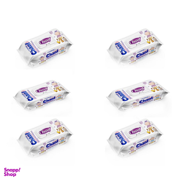 دستمال مرطوب کودک چانف مدل اقتصادی مجموعه 6 عددی