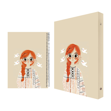 بسته لوازم تحریر پدیده نقش طرح گیسو کمند مجموعه 2 عددی