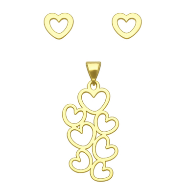 نیم ست طلا 18 عیار زنانه مدل قلب کد 1372