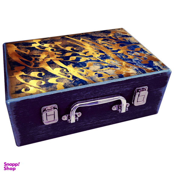 جعبه هدیه چوبی مدل چمدان طرح خطاطی کد WS128