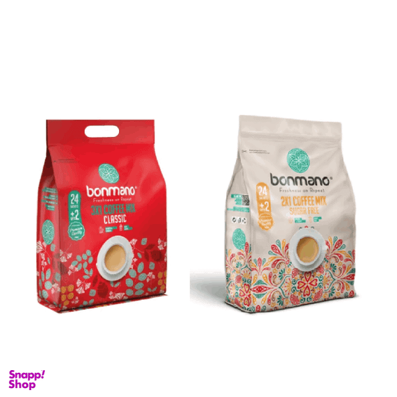 کافی میکس 1×3 کلاسیک و کافی میکس 1×2 بدون شکر بن مانو مجموعه ۲ عددی