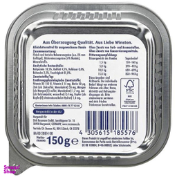 کنسرو غذای سگ طعم مرغ و نودل وزن 150 گرم