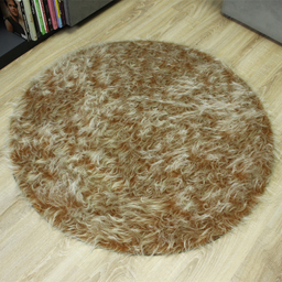 فرش ماشینی شاران هوم طرح خز پرز بلند فانتزی مدل اسفنج دار زمینه نسکافه ای