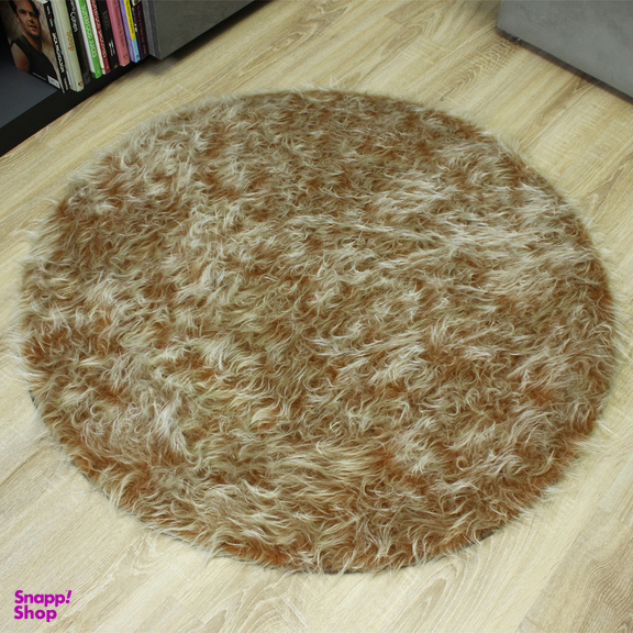 فرش ماشینی شاران هوم طرح خز پرز بلند فانتزی مدل اسفنج دار زمینه نسکافه ای