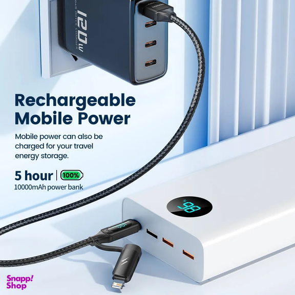 کابل تبدیل USB به Lightning/USB-C توکی مدل TQ-X03 طول 1 متر