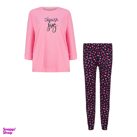 ست بلوز و شلوار راحتی زنانه کد 1037 رنگ صورتی