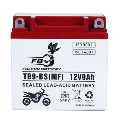 باتری موتور سیکلت فالکون مدل 9 آمپر بلند YB9-BS MF