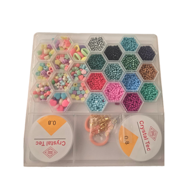 پک دستبند سازی طرح crystal tec مدل کندوی رنگین کمان