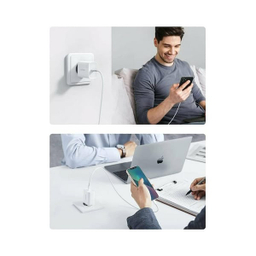 شارژر دیواری یوگرین مدل CD137 کد 50698 همراه با کابل USB-C to Lightning رنگ سفید