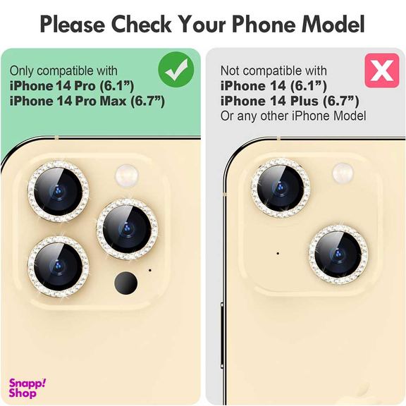 محافظ لنز دوربین بوف مدل Diamond-Luxury-G مناسب برای گوشی موبایل اپل iphone 14 Pro Max / 14 Pro