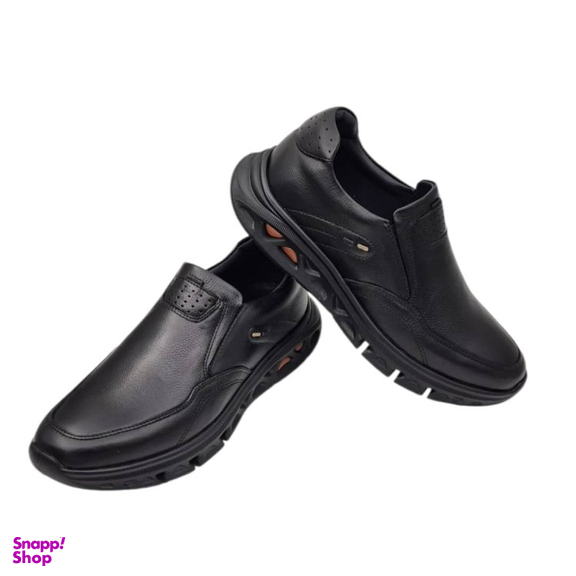 کفش طبی مردانه چرم ریباری مدل R78 رنگ مشکی