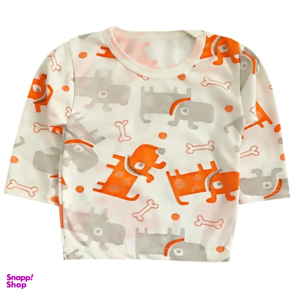 ست تیشرت آستین بلند و شلوار نوزادی کد 4121 رنگ سفید