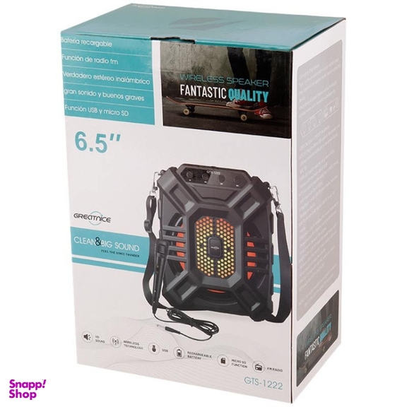 اسپیکر بلوتوثی قابل حمل گریت نایس مدل GTS-1222 به همراه میکروفون