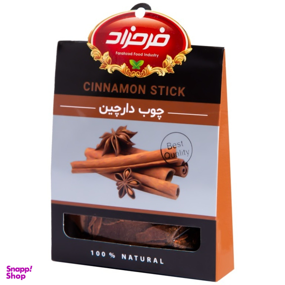 چوب دارچین فرحزاد وزن 40 گرم بسته بندی پاکتی