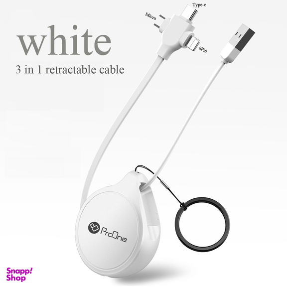 کابل تبدیل USB به USB-C / microUSB / لایتنینگ پرووان مدل PCC108R طول 1 متر