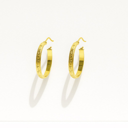 گوشواره طلا 18 عیار زنانه مدل حلقه ای طرح ورساچه