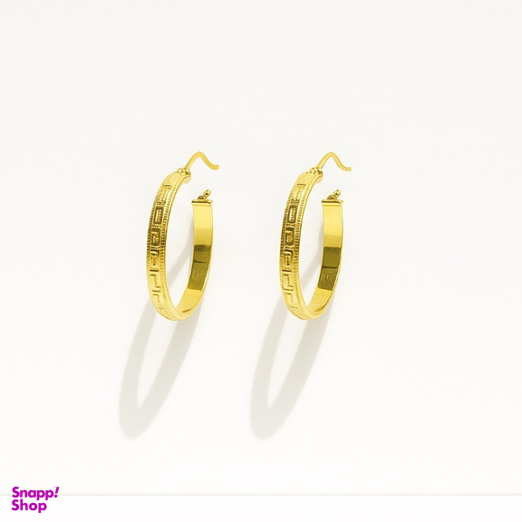 گوشواره طلا 18 عیار زنانه مدل حلقه ای طرح ورساچه