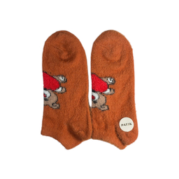 جوراب زنانه مچی پشمی طرح خرس کد 24241