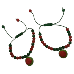 دستبند دخترانه مدل مروارید هندوانه ای کد 31312 بسته 2 عددی