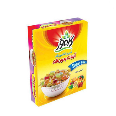 آب نبات شش میوه بدون قند کامور وزن 110 گرم