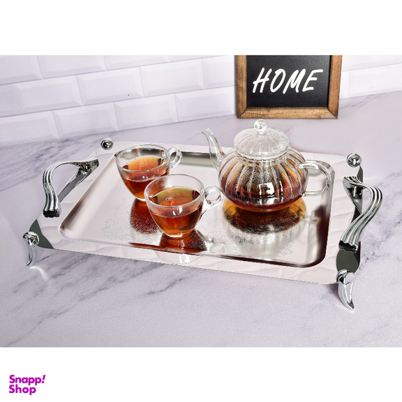سینی بزرگ استیل پایه دار مات کد 4044